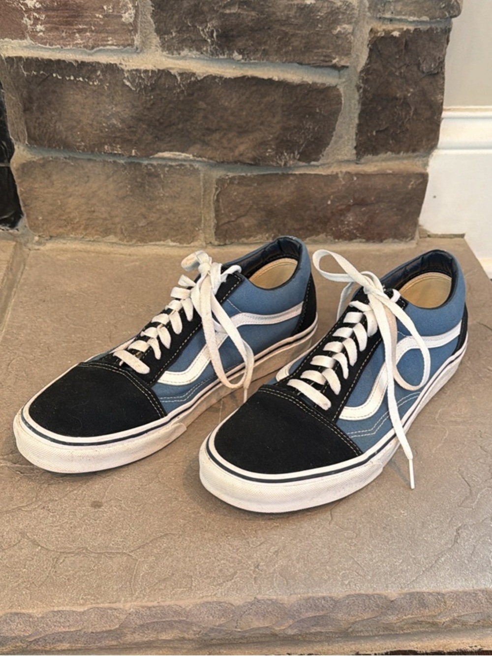 Vans Old Skool Men's Sneakers in Black and Light Blue